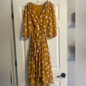 Women’s Danny and Nicole Mustard Yellow Polka Dot Sundress